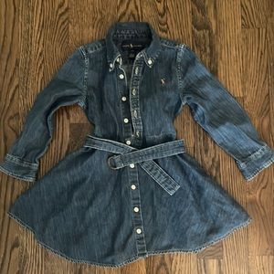 Chambray girls Button Down Dress